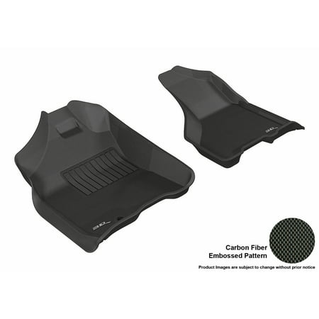 3D MAXpider 2009-2012 Dodge Ram 1500 Crew Cab Front Row All Weather Floor Liners in Black with Carbon Fiber
