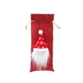 thumbnail image 3 of Couvre-bouteilles de Vin de Cuisine Noël Bouchon de Bouteille de Vin Design Poupée Sans Visage Ensemble Décoration de Fête de Famille Noël, Couvre-Bouteilles de Vin de Cuisine Rouges, 3 of 7