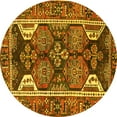 thumbnail image 1 of Ahgly Company Machine Washable Indoor Round Persian Yellow Traditional Area Rugs, 7' Round, 1 of 4
