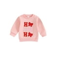 thumbnail image 2 of Kids Girls Sweatshirts Christmas Clothes Letter Bow Embroidered Crew Neck Long Sleeve Fall Toddler Pullovers Tops, 2 of 10