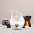 thumbnail image 7 of MUKTIVE Tiger Urns for Human Ashes Adult Male and Female, White Large Funeral Urn for Adult Ashes, (Cross Drop Large, 10 Inch), 7 of 7