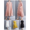 thumbnail image 4 of Vestido suelto de mujer con bolsillos Medias mangas Vestido de playa de vacaciones Irfora Vestido, 4 of 7