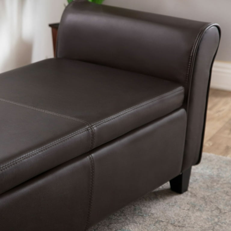 Barney faux leather flip top storage bench deals