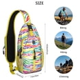 thumbnail image 4 of Zebra Pattern Sling Backpack with Abstract Zebra Stripes Print, Rainbow and Multicolor Zebra Design Crossbody Daypack, Colorful Zebra Aesthetic Lightweight Strap, 4 of 4