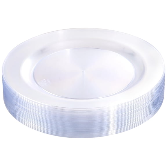 100Pieces Gold Plastic Plates - 6.25inch White with Gold Rim Disposable Salad/Dessert/Appetizer/Small Cake Plates Premium Hard - Ideal for Wedding, Party