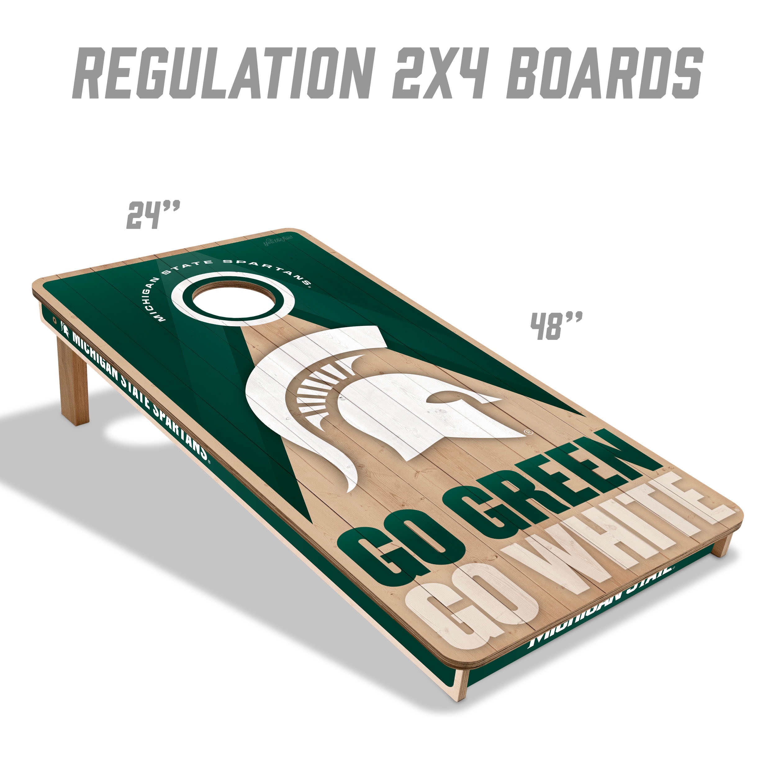 YouTheFan NCAA Michigan State Spartans 2x4 Slogan Series Cornhole