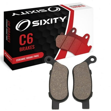 Sixity C6 Rear Ceramic Brake Pads compatible with Harley Davidson Dyna FXDL Low Rider Spoke Wheels 2014-2015 Complete Set
