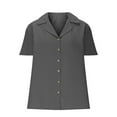 thumbnail image 6 of Atogsazn Women's Plus Size Shirts Casual Button Down Shirt V Lace Neck Tops Loose Outfit Blouse Clothes Gray S, 6 of 6