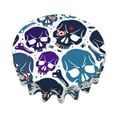thumbnail image 3 of ZICANCN Round Table Cloths 60 Inch, Crazy Blue Skeletons Skulls Table Cover Waterproof Washable Outdoor Picnic Tablecloth, 3 of 8