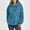 Blue, variant on Women Hooded Outwear Coat for Winter Warmth with Wool Blend Zipper Pockets Contemporary Outerwear Blue L