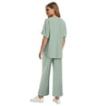 thumbnail image 6 of Ronuti Two Piece Sets for Women Summer Outfits Oversized Wide Leg Crop Pants Lounge Sets Airport Beach Vacation Clothes, 6 of 9