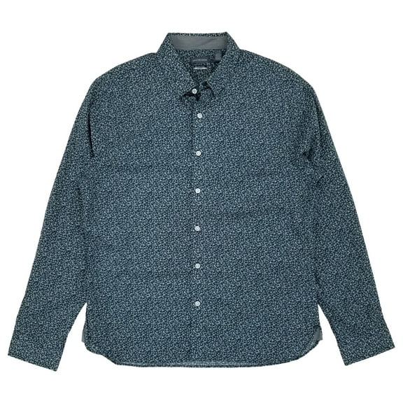 Van Heusen Mens Floral Sea Pine Long Sleeve Slim Fit Button-Down Shirt Small