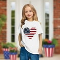 thumbnail image 2 of ZACPNCV Girls 4th of July T-Shirt USA Tees Stars Crew Neck Short Sleeve Striped Shirts Kids Flag Clothes White 7-8 Years, 2 of 9