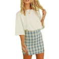 thumbnail image 6 of Blotona Women Plaid Skirts High Waist A-Line Mini Bodycon Uniform Zipper Skirt, 6 of 7