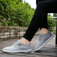 thumbnail image 3 of Dakaela Men's Canvas Slip on Sneakers Fashion Business Casual Shoes Work Running Walking Loafers, 3 of 8