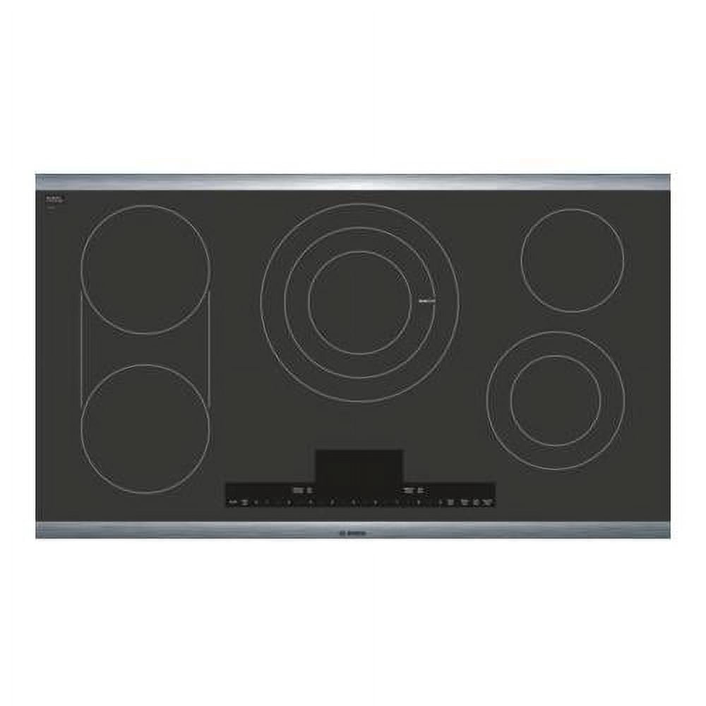 Bosch Benchmark Series NETP668SUC - Induction cooktop - 5 hobs - Niche - width: 34.8 in - depth: 19.9 in - with stainless steel trims - black/stainless steel