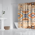 thumbnail image 2 of Brown Geometric Quatrefoil Pattern Shower Curtain 84"x72" ,Bathroom Decorative Shower Curtains Set with 12 Hooks,Modern Waterproof Washable Shower Curtain, 2 of 6