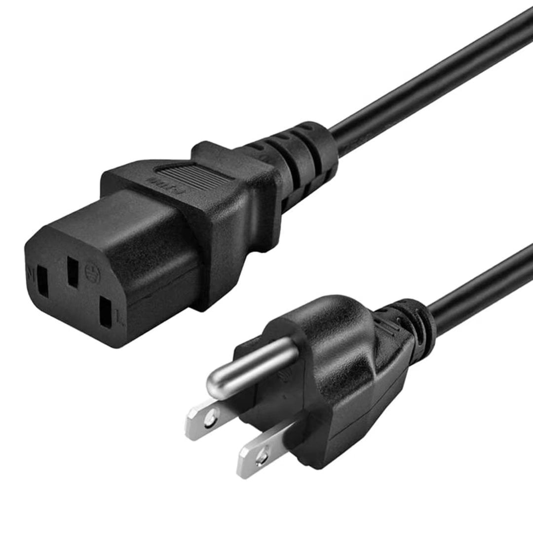 25 Ft 3-Prong Trapezoid Computer Power Cord Universal PC Cable Standard Wire 25' 
