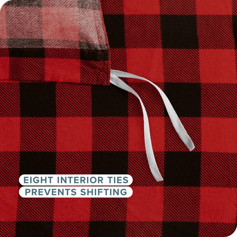 Bare Home Flannel Duvet Cover Set, Queen, Buffalo Plaid photo 6