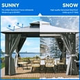 thumbnail image 2 of Dextrus 12' x 14' Double Roof Hardtop Gazebo, Aluminum Frame with Netting & Curtains, 2 of 5