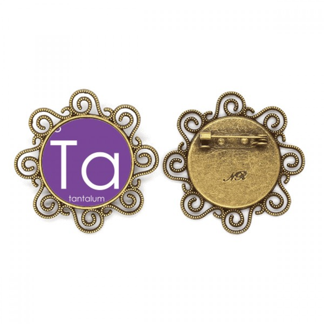 Quimica elementos periodo cuadro metales de transición tantalio ta Broche de flores, regalo de joyería para mujeres y niñas Unbranded M