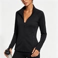 thumbnail image 2 of Sokhug Women's Althetic Long Sleeve Sun Protection Full Zip Up Track Jacket Slim Fit Activewear Top with Pockets Thumb Hole Workout Coat, 2 of 6