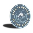 thumbnail image 3 of Life is Better at The Beach, Beach Lover Sign, Beach House Decor, Beach Bum Aluminum Metal Decor Sign - 12" Round, 3 of 4