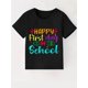 thumbnail image 1 of Happy First Day of School" Pencil Print Youngsters' T-Shirt - Soft Cotton Blend, Crew Neck, Short Sleeve - Perfect for Boys & Girls, Spring to Fall, 1 of 7