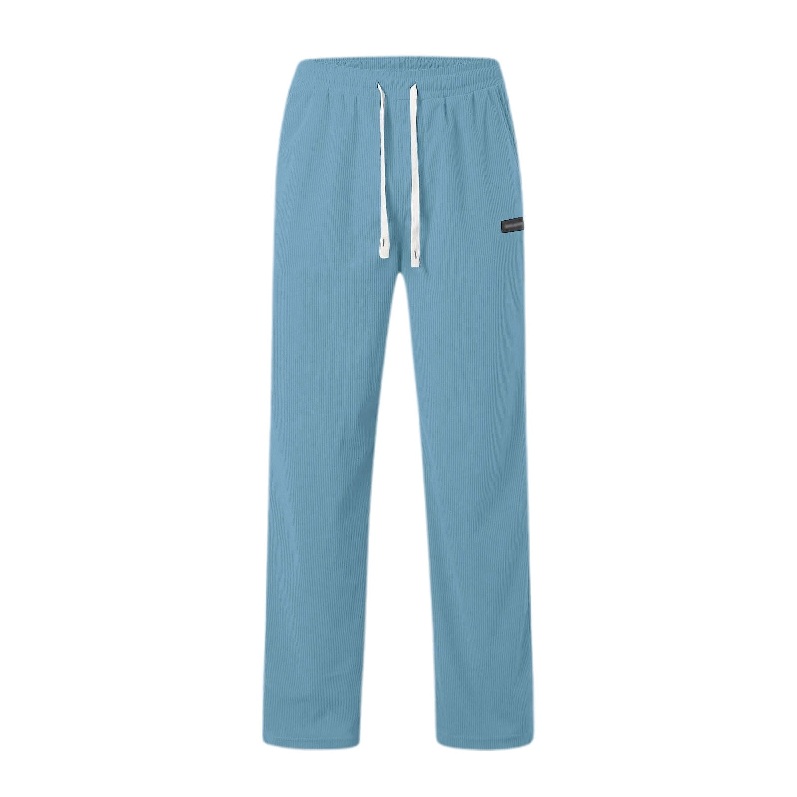 ZHOGXU Mens Casual Pants Drawstring Elastic Waisted Solid Color