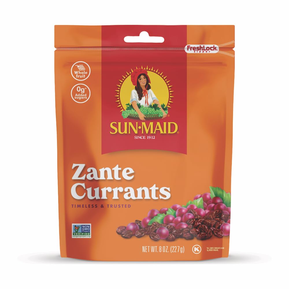 Sun-Maid California Sun-Dried Zante Currants - COC1(4 Pack) 8 oz Resealable Bag - Dried Fruit Snack for Lunches and Snacks