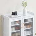 thumbnail image 4 of 5-Tier Shoe Cabinet with Glass Front Doors, Durable Storage Organizer Featuring Reinforced Support Legs, Modern Shoe Rack for Entryway or Front Door, White Finish, 4 of 6