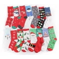 thumbnail image 2 of goowrom Christmas Socks with Cartoon Pattern, Winter Warm Holiday Clothing Accessory Pack of 10 Pairs, 2 of 8