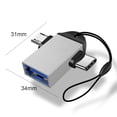 thumbnail image 2 of 1 OTG 2 en Micro USB a USB3.0 adaptador convertidor de cable plateado, 2 of 5