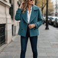 thumbnail image 5 of Enjoytime Jackets for Women Lapel Double Breasted Long Sleeve Cropped Coat Fashion Cozy Business Casual Fall Winter Outerwear, 5 of 6