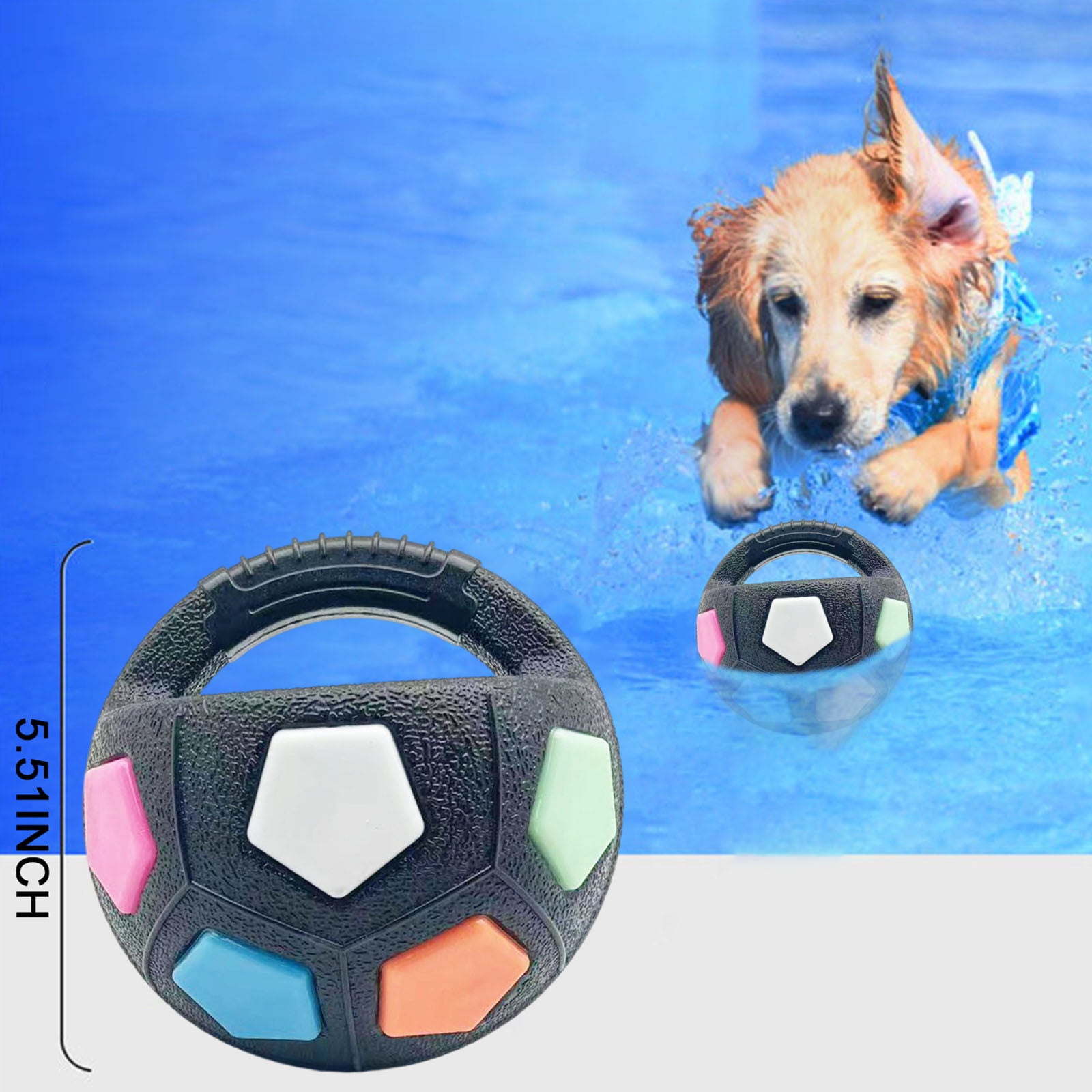 JilgTeok 3 Packs Dog Calming Ball Squeaky Interactive Rubber Toy for Anxiety Relief Chew Resistant Training Outdoor Water Play Floating Fetch Game for Large Breed Dogs