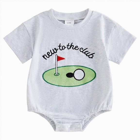 eczipvz Infant Baby Boy Girl Romper 18M Golf Play Ball Embroidered Romper Short Sleeve Bodysuit Newborn Playsuit