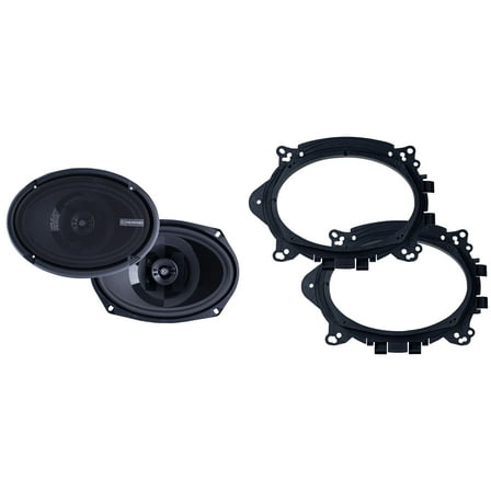 Memphis Audio PRX6902 Power Reference Series 6x9" 2-Way Coaxial Speakers With Swivel Tweeters - Pair with OEMBKT69 Vehicle Specific 6X9" Speaker Adaptors