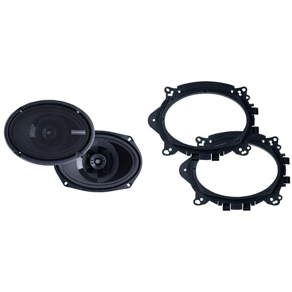 Memphis Audio PRX6902 Power Reference Series 6x9" 2-Way Coaxial Speakers With Swivel Tweeters - Pair with OEMBKT69 Vehicle Specific 6X9" Speaker Adaptors