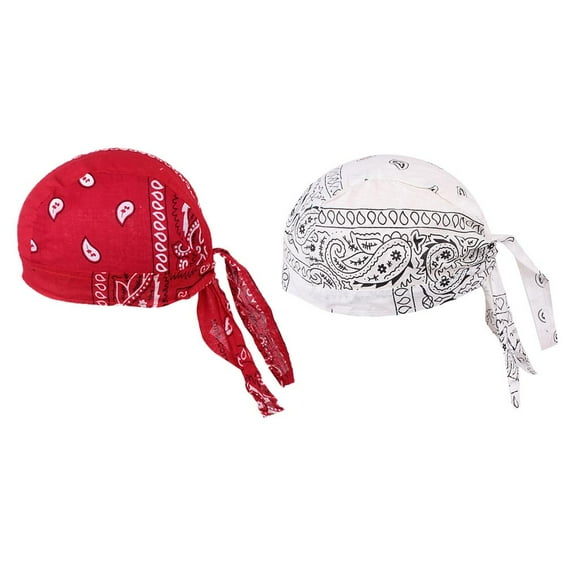 Paquete de 2 bufandas para cabeza Hugo Rojo Algodón Unisex Durag