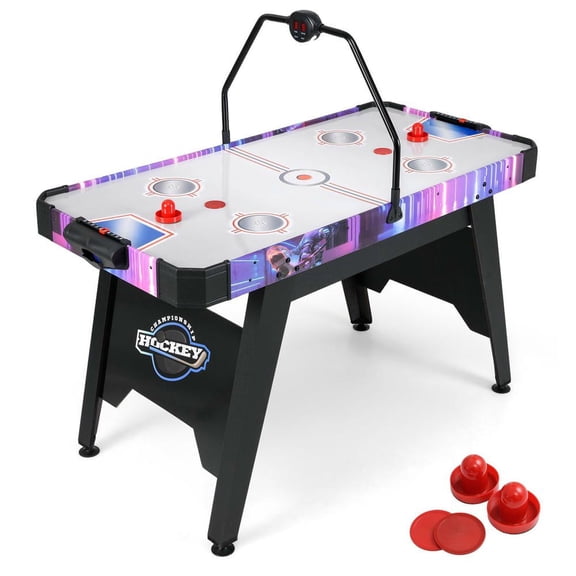 Resenkos 56" Air Hockey Table with LED Scoreboard & 12V Motor - White