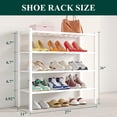 thumbnail image 2 of Smiry Shoe Rack 4 Tier, Stackable Bamboo Shoe Organizer, Shoe Storage for Closet, Entryway and Bedroom, White, 2 of 7