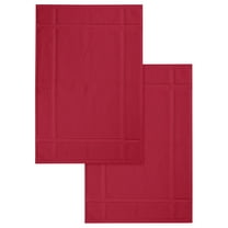 Ample Decor Cotton Bath Mats 2 Pack 34 x 20 inches 1350 GSM - for Bathroom Floor, Shower - Red