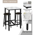thumbnail image 2 of Recaceik 3-Pieces Bar Table and Chairs Set, Kitchen Dining Bar Height Table with 2 Bar Stools, Modern Bistro Pub Table Breakfast Square Bar Table Small Space for Kitchen, Living Room, Party Room, 2 of 5