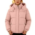 thumbnail image 2 of Women's Puffer Jacket, 2025 New Style Lightweight Quilted Down Coat with Zip Front, Warm Winter Outerwear for Women, Packable Travel Puffer Coat with Hood, Casual Cropped Insulated Jacket Pink L, 2 of 6