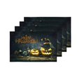 thumbnail image 4 of MKHERT Happy Halloween Decoration Pumpkin Jack Lantern with Burning Candles Placemats Table Mats for Dining Room Kitchen Table Decoration 12x18 inch,Set of 4, 4 of 4