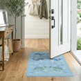 thumbnail image 2 of ODIKA 2'x3' Washable Accent Rug Animals Whale Turtle Cute Cartoon Bubble Ocean Nautical Border for Bedroom, Nursery, RV, Pet Friendly, Bedside Mat, 2 of 7