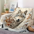 thumbnail image 4 of Luxurious Wolf-Themed Flannel Throw Blanket - Ultra-Soft, Warm & Cozy for Couch, Bed, Office, Travel | Modern HD Digital Print | Versatile All-Season Gift, 4 of 6