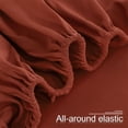 thumbnail image 4 of PiccoCasa 110GSM Brushed Microfiber Fitted Sheet with 16" Depth, Orangered Twin, 4 of 7