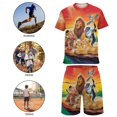 thumbnail image 5 of Kids Lion Kin T Shirt Shorts Set 2 Piece Graphic Short Sleeve Outfit Set for Boys Girls, 5 of 8