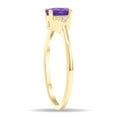 thumbnail image 3 of SZUL Women's Oval Shaped Amethyst and Diamond Half Moon Ring in 10K Yellow Gold, 3 of 5